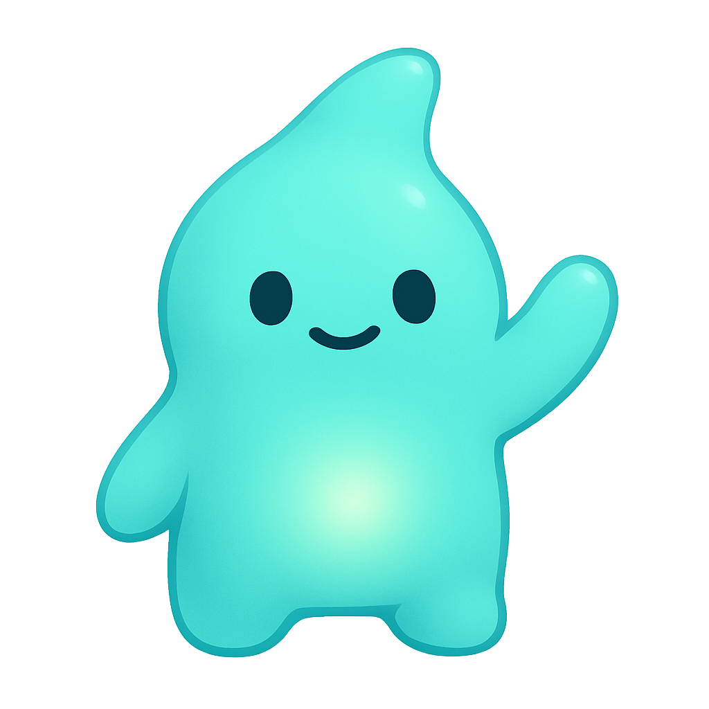 Aqua mascot in welcoming pose